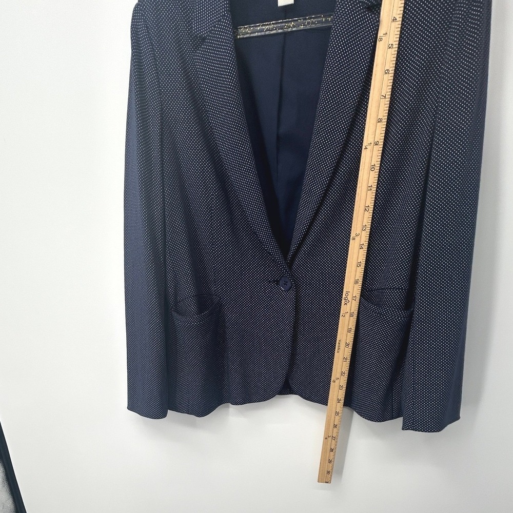 Chicos Navy Blue Polka Dot Single Button Blazer Jacket Size 2 (12/14) Workwear - Picture 8 of 8